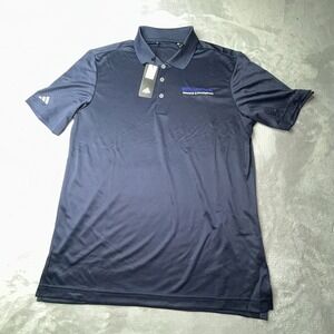 Adidas Golf Polo Shirt Mens M Navy UPF 50 Performance Ventura Foods NWT
